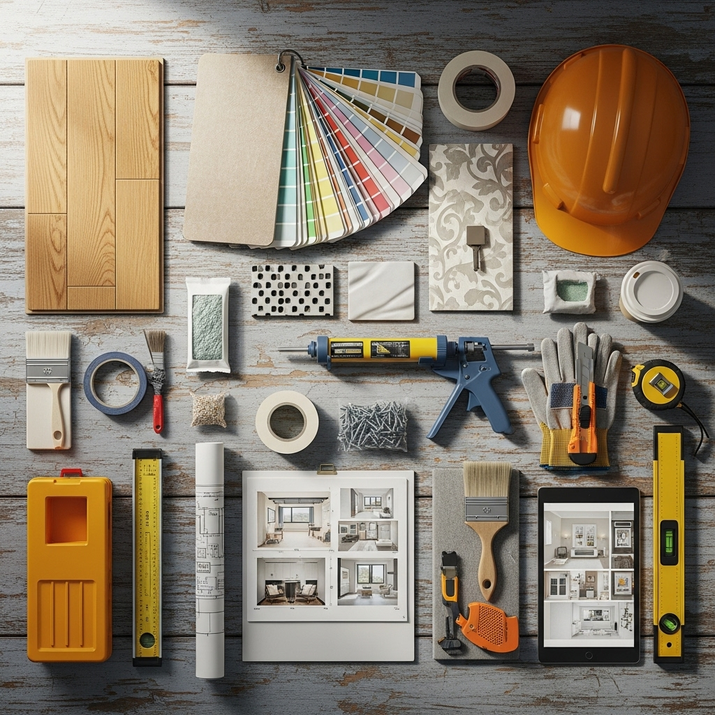 Material selection process Various renovation materials and samples